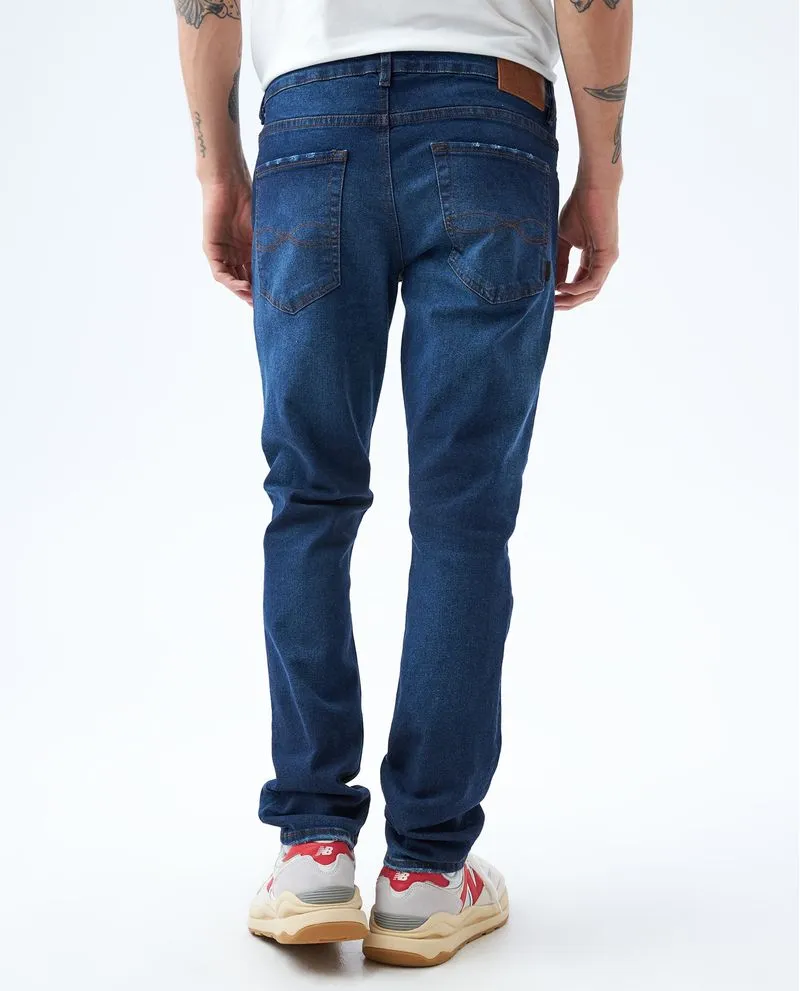 Jean Slim tiro bajo para hombre
