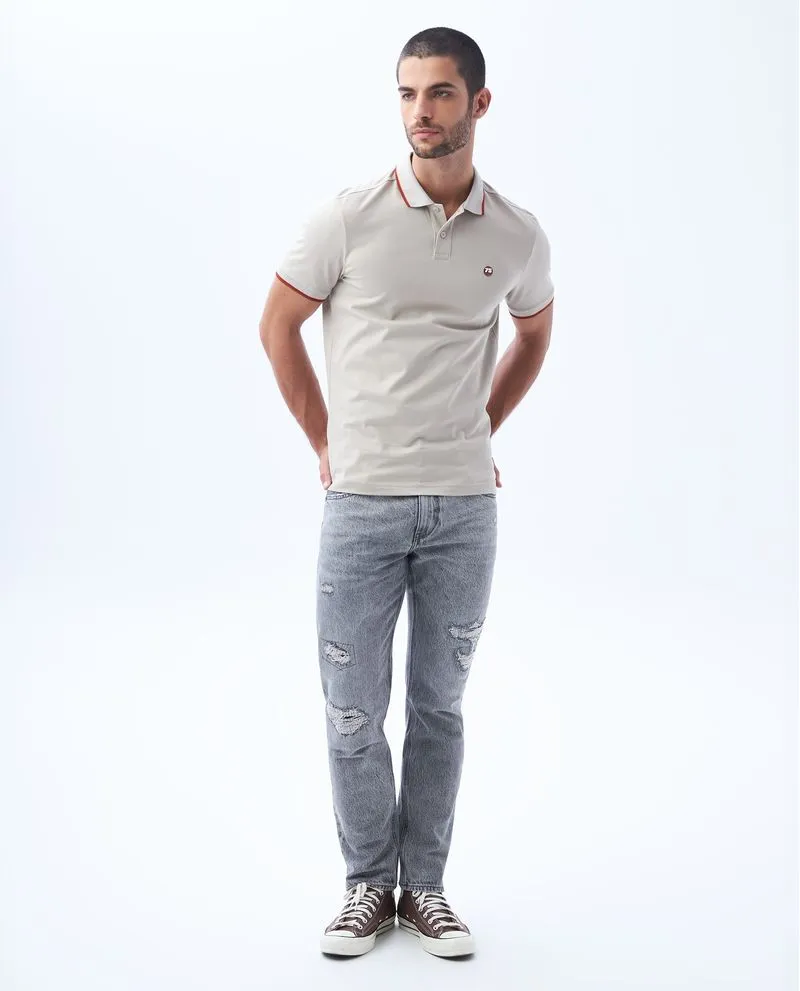 Jean Straight fit tono gris para hombre