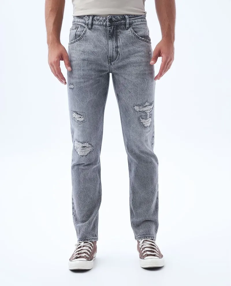 Jean Straight fit tono gris para hombre