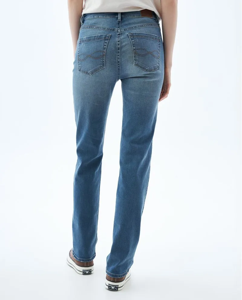 Jean Straight tono medio para mujer