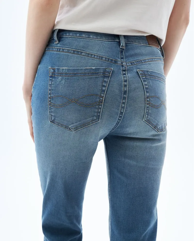 Jean Straight tono medio para mujer