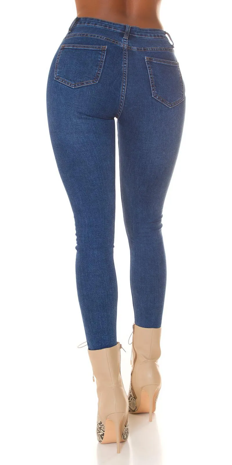 JEANS AZUL CINTURA ALTA PUSHUP Y BRILLO