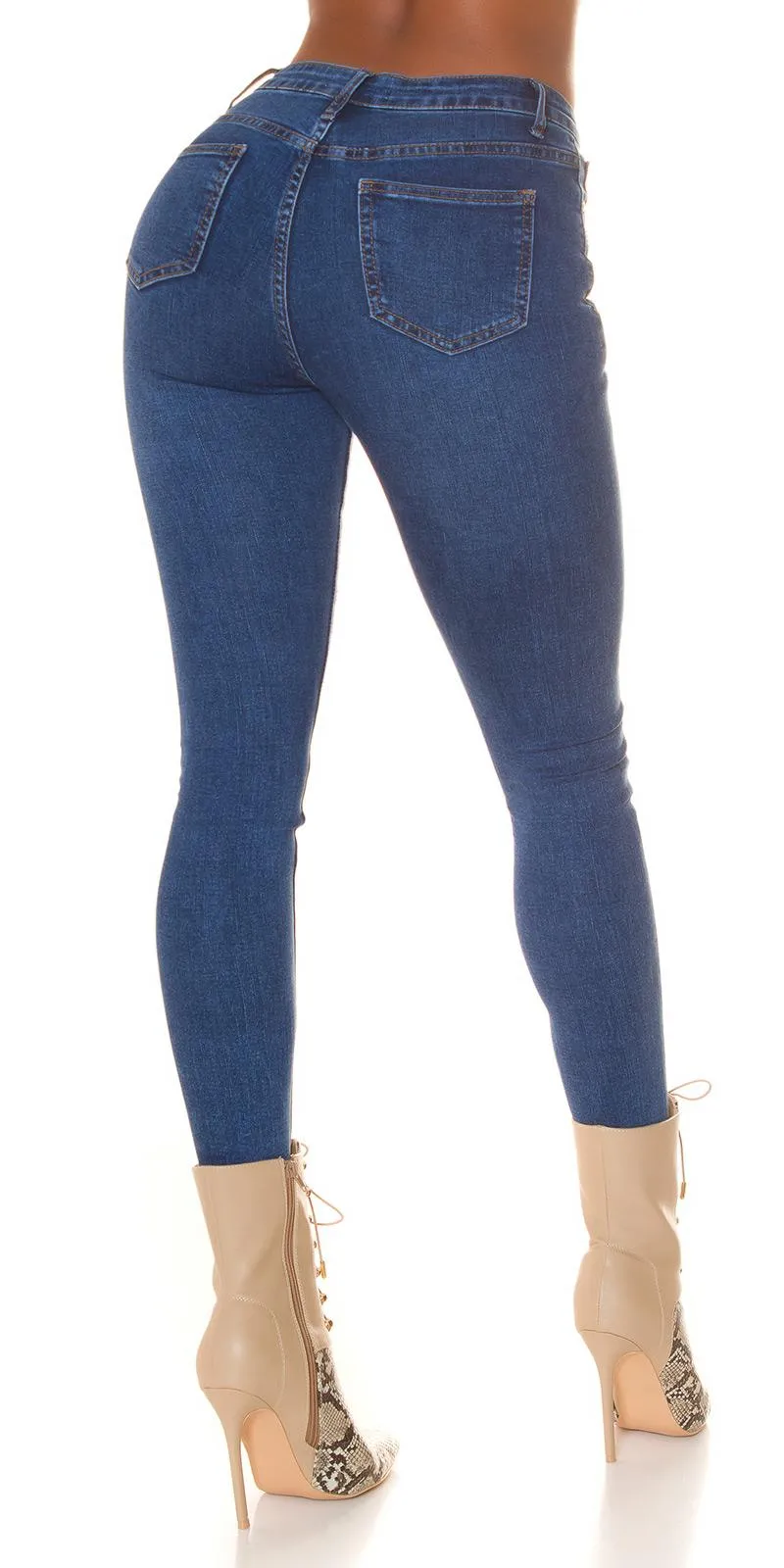 JEANS AZUL CINTURA ALTA PUSHUP Y BRILLO