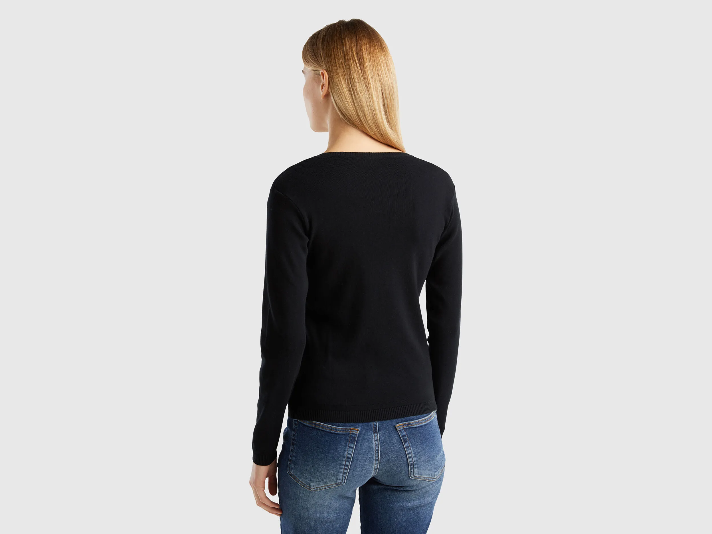 Jersey de cuello redondo de 100 % algodón