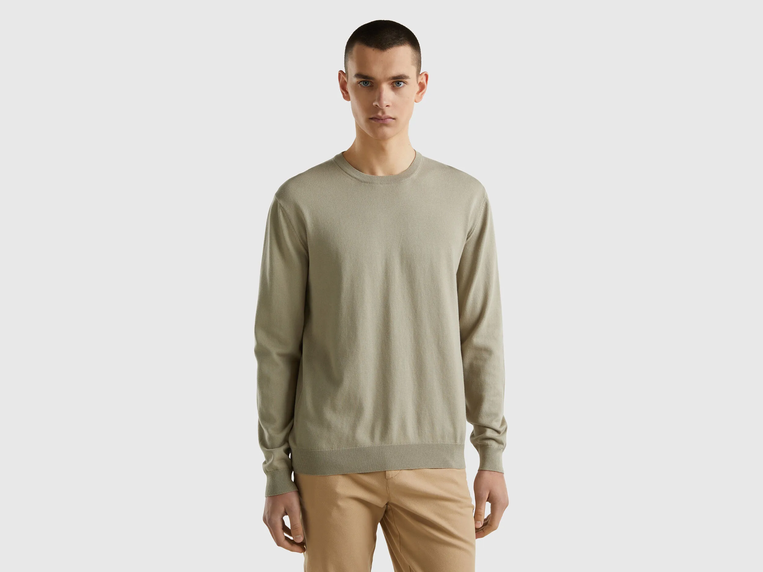 Jersey de cuello redondo de 100% algodón