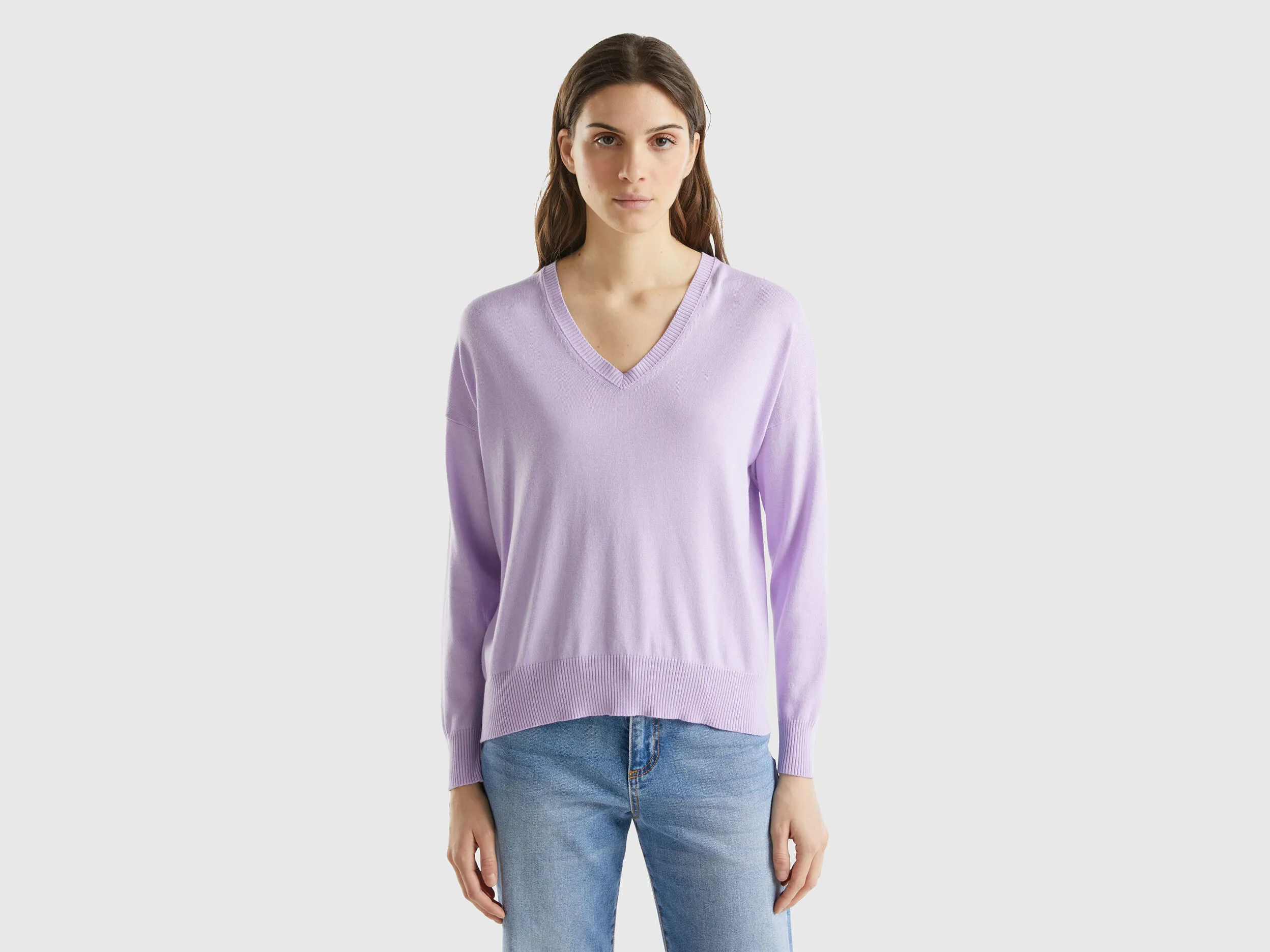 Jersey de Modal® mixto con escote de pico