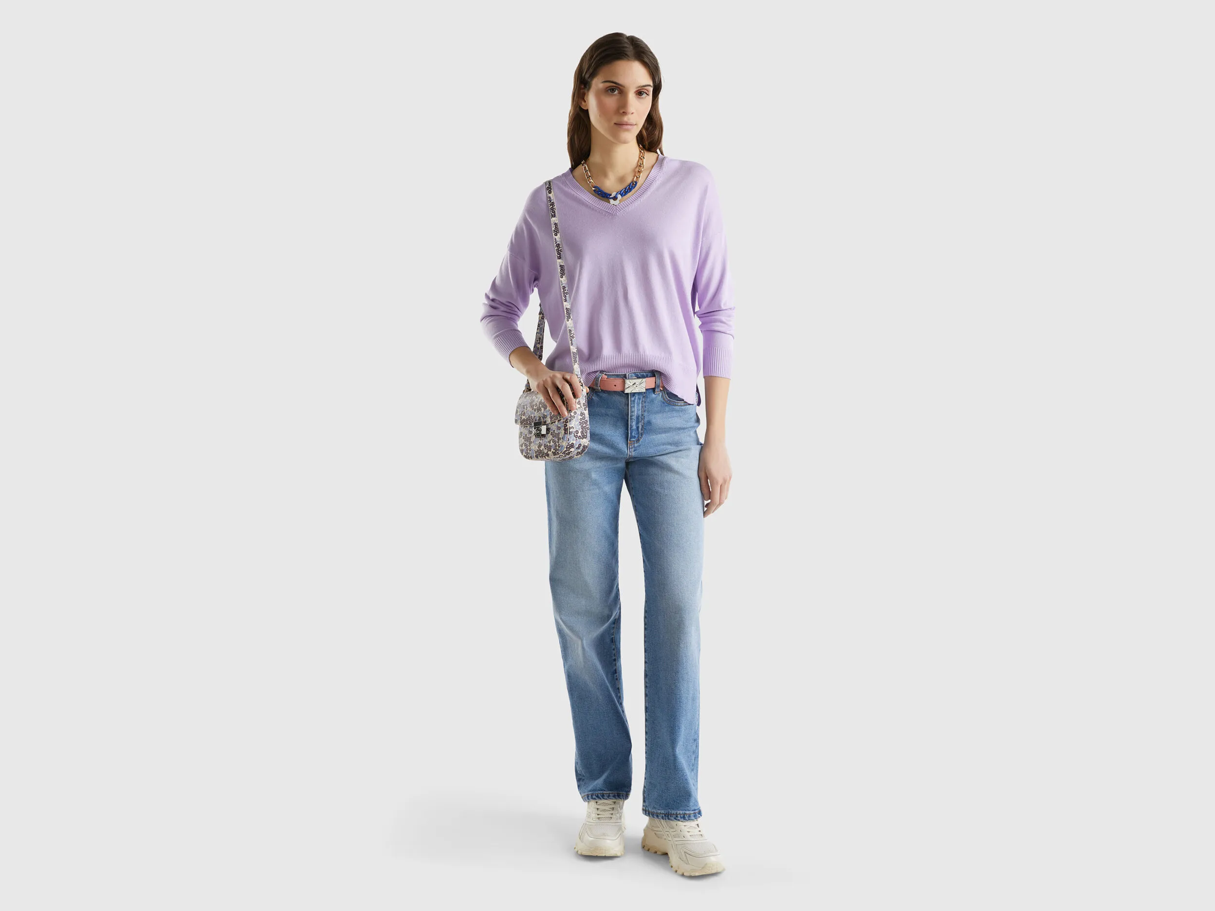 Jersey de Modal® mixto con escote de pico