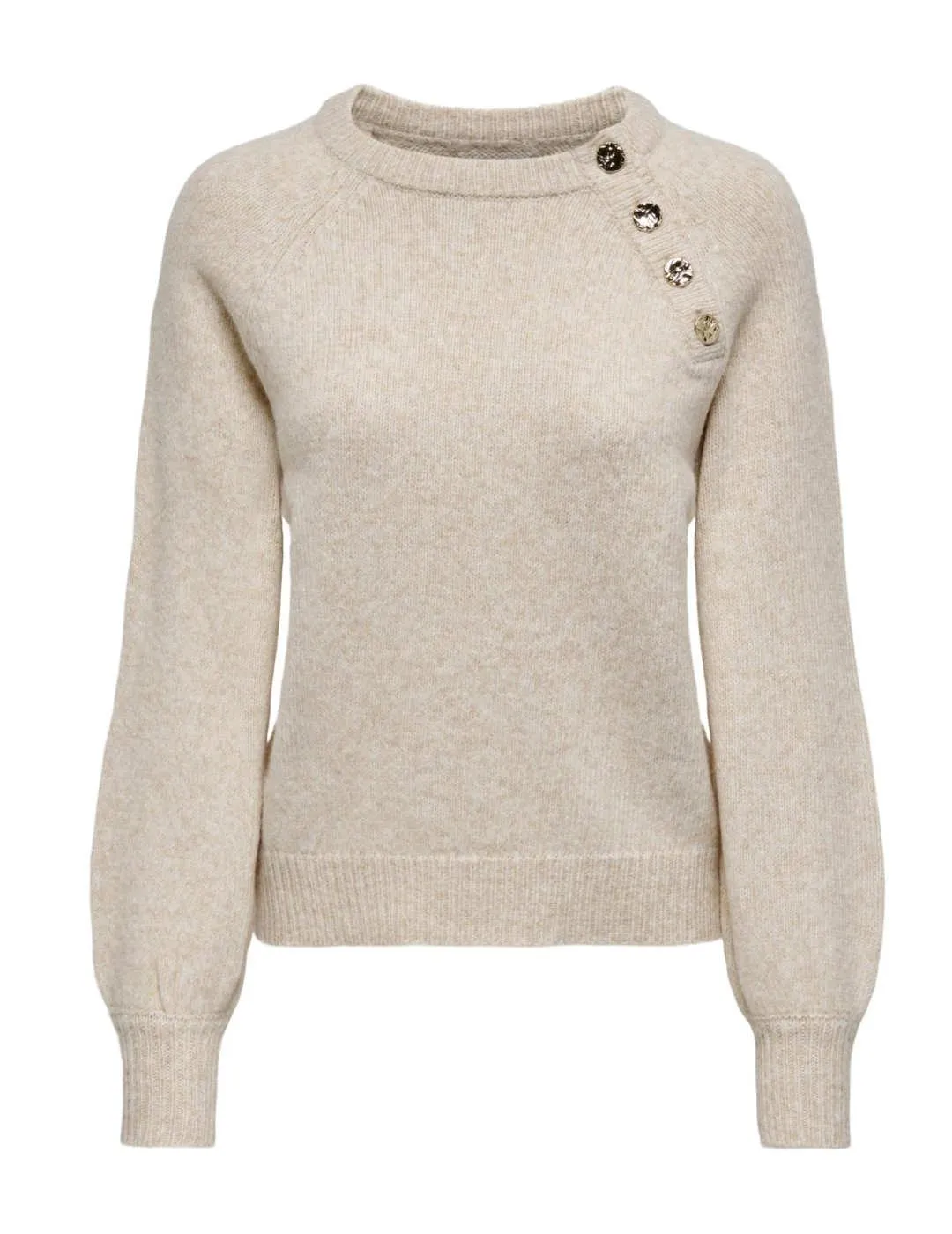 Jersey Only Emma beige de punto para mujer