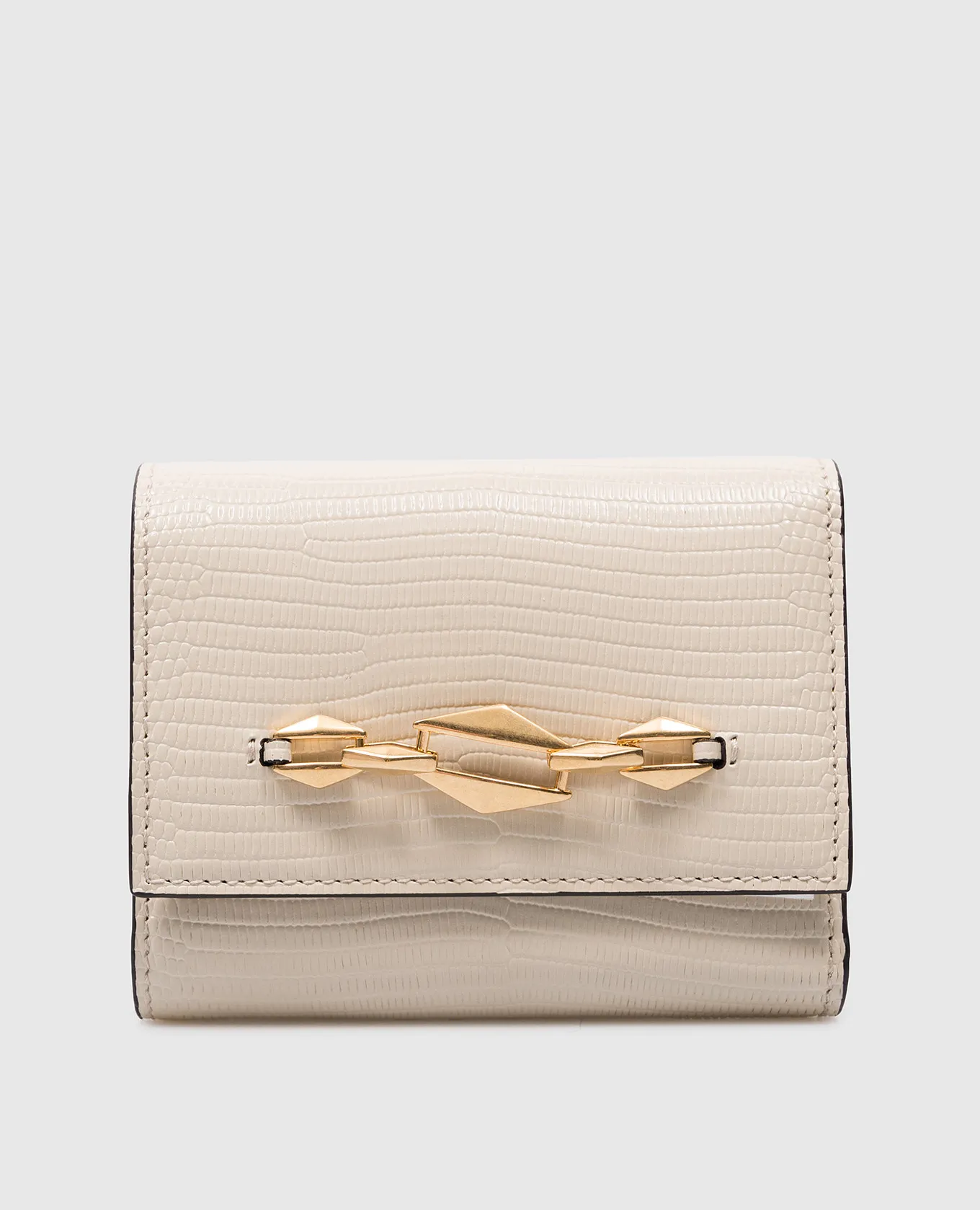 Jimmy Choo MARINDA beige leather wallet with lizard skin embossing