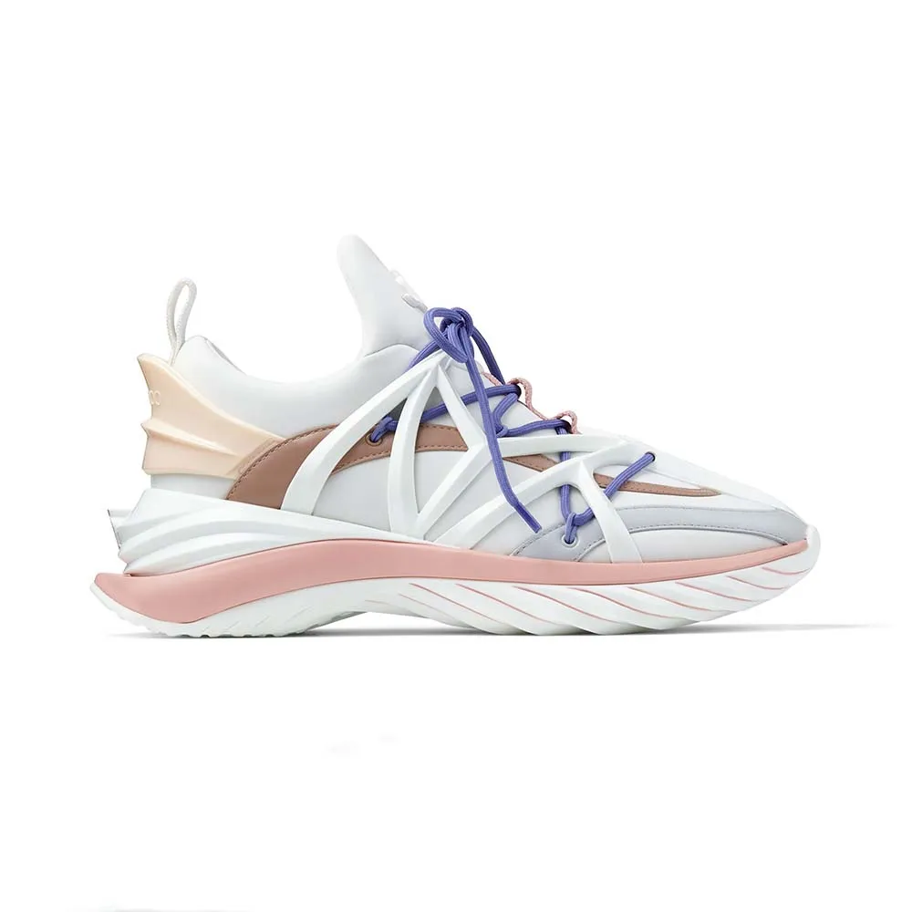 Jimmy Choo Zapatillas Bajas Mujer Cosmos/F Blanco y Rosa Ballet de Piel y Neopreno