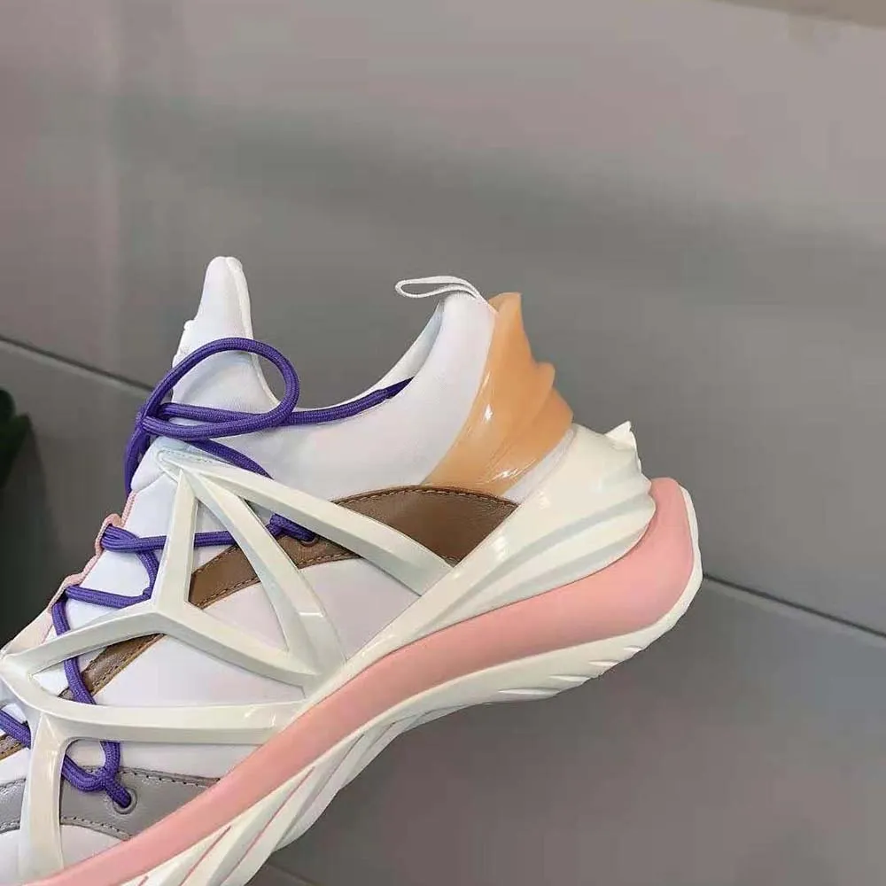 Jimmy Choo Zapatillas Bajas Mujer Cosmos/F Blanco y Rosa Ballet de Piel y Neopreno