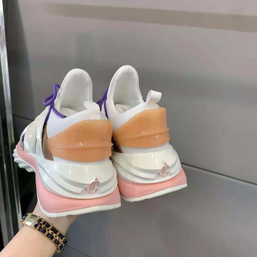 Jimmy Choo Zapatillas Bajas Mujer Cosmos/F Blanco y Rosa Ballet de Piel y Neopreno