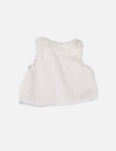 Kiabi Chaleco blanco pelo sintético