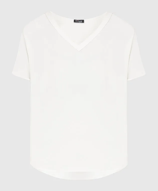 KITON SILK VNECK BLOUSE