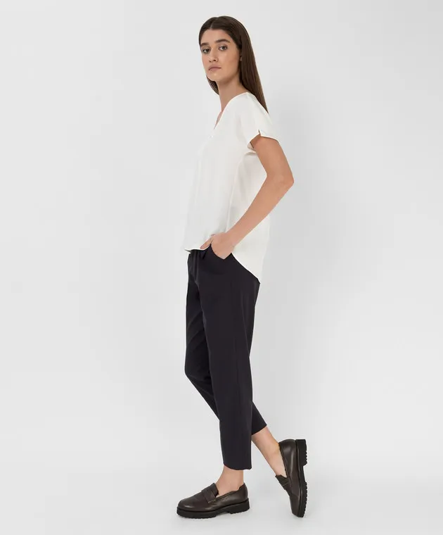 KITON SILK VNECK BLOUSE
