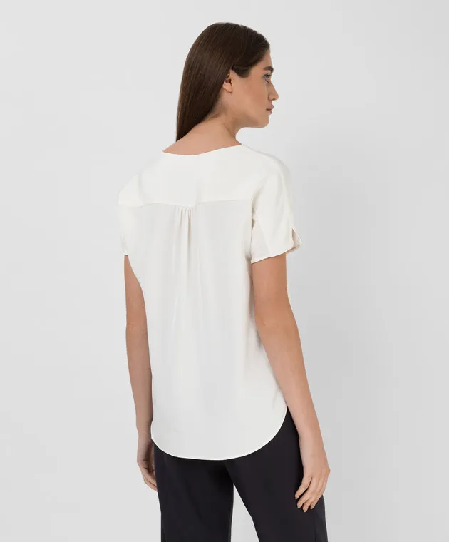 KITON SILK VNECK BLOUSE