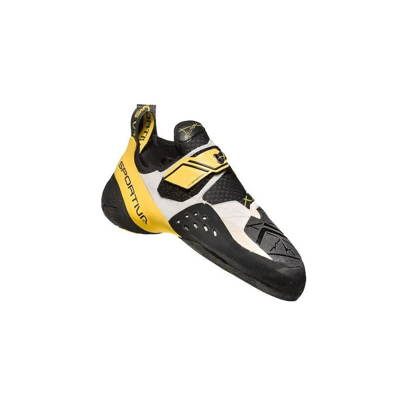 La Sportiva Solution (blanco/amarillo) Calcetín de escalada para hombre