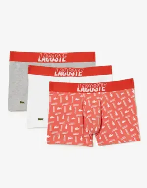 Lacoste Pack de 3 calzoncillos de hombre Lacoste en algodón stretch estampado