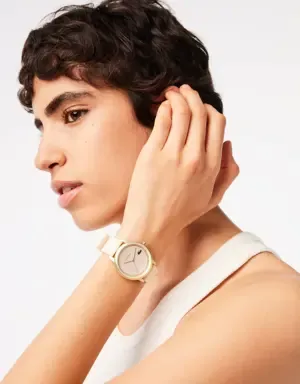 Lacoste Reloj Lacoste.12.12 Go de silicona color champán con tres manecillas