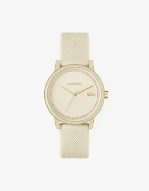 Lacoste Reloj Lacoste.12.12 Go de silicona color champán con tres manecillas