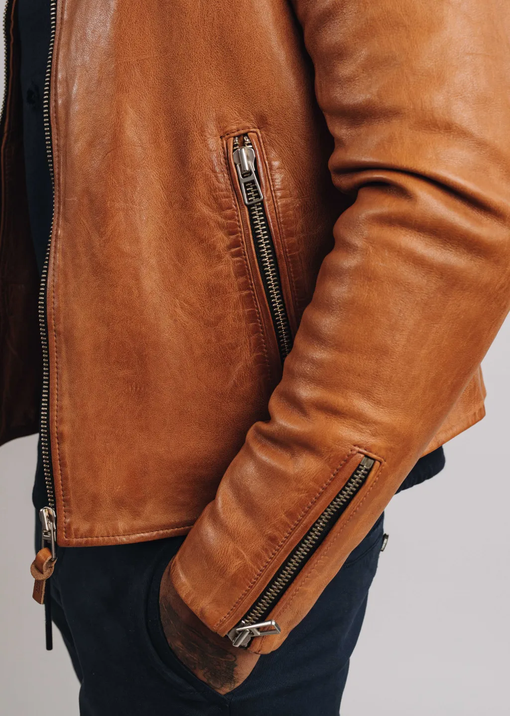Leather jacket FAISSE GREEN