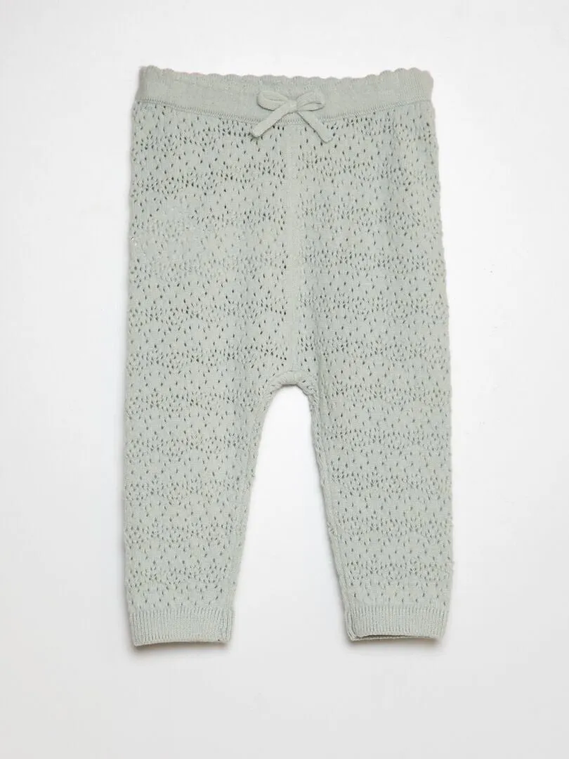 LEGGING DE PUNTO TRICOTADO + CALCETINES CON BORDADOS  AZUL