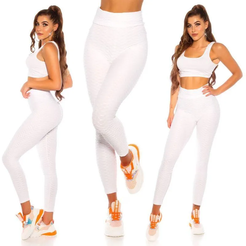Leggings blanco texturizados