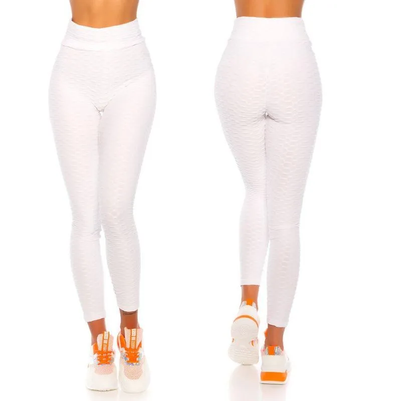 Leggings blanco texturizados
