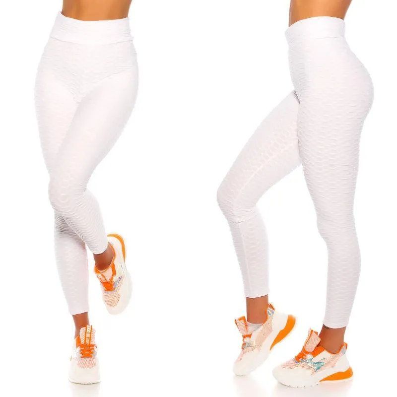 Leggings blanco texturizados