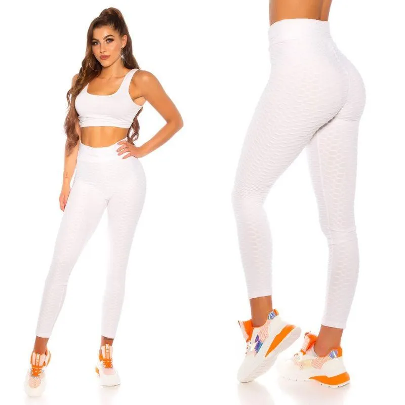Leggings blanco texturizados