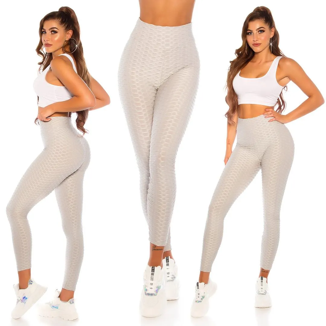 Leggings texturizados gris