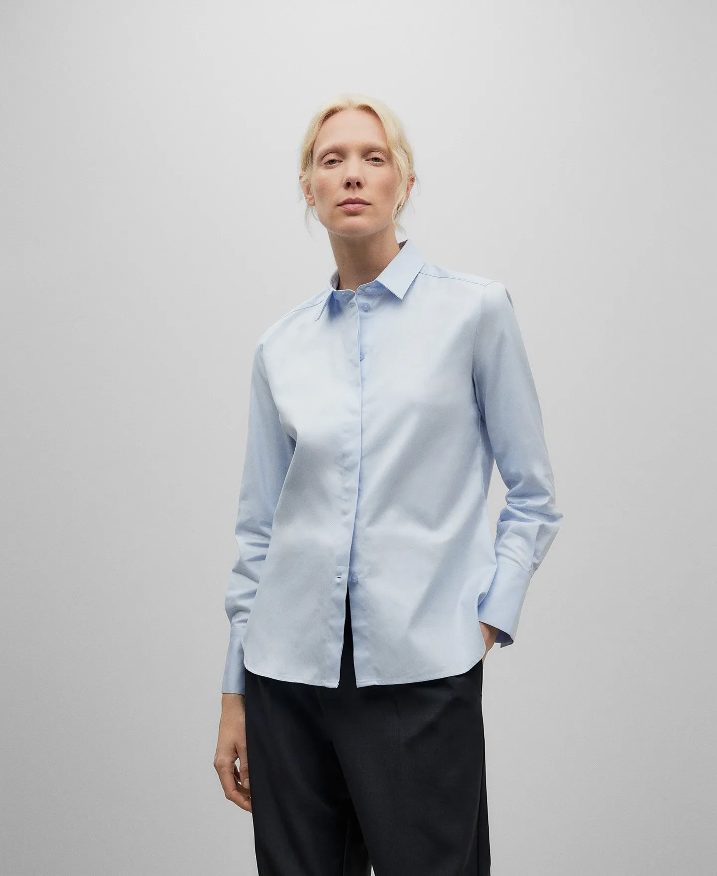 Light blue cotton shirt for women