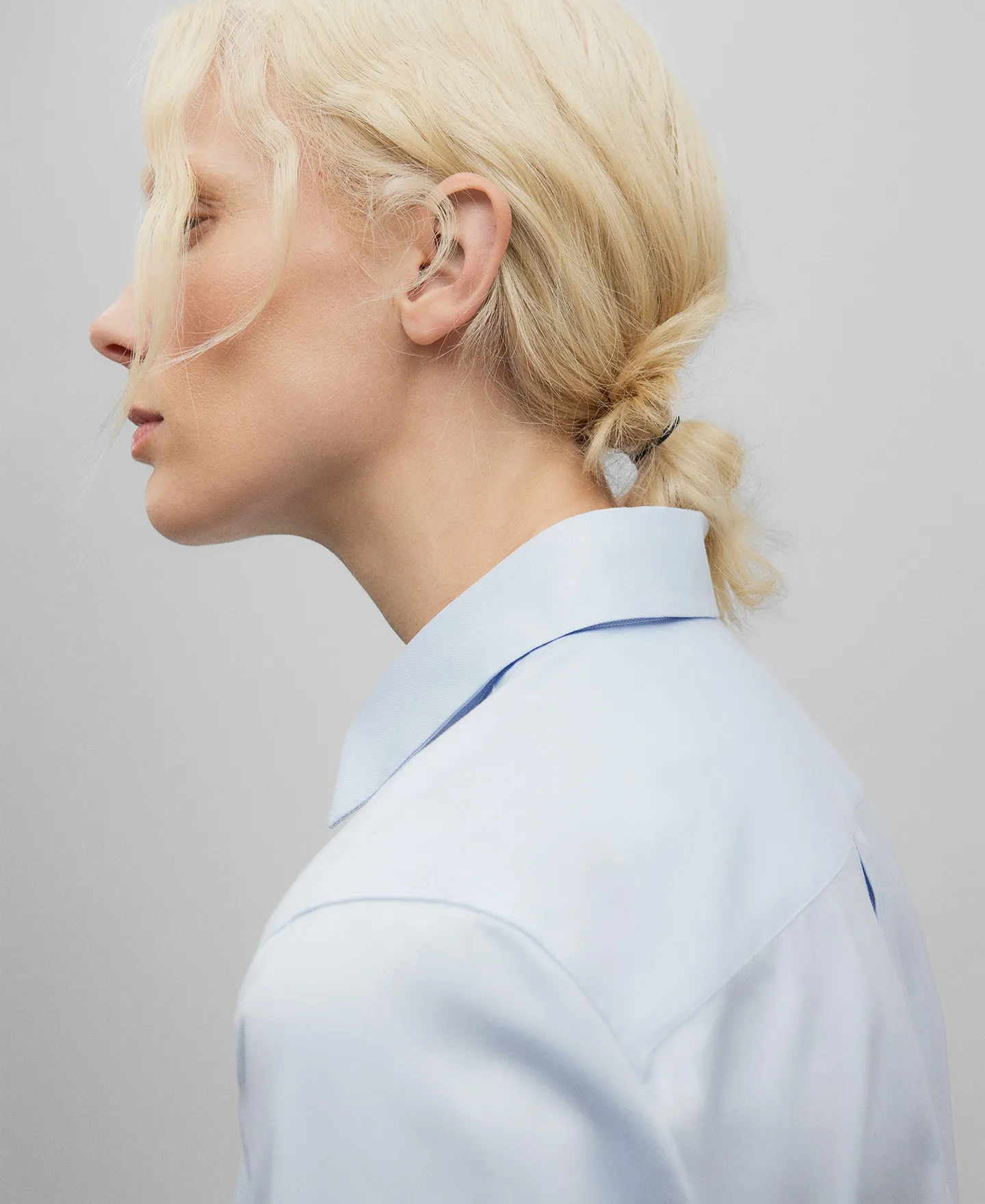 Light blue cotton shirt for women