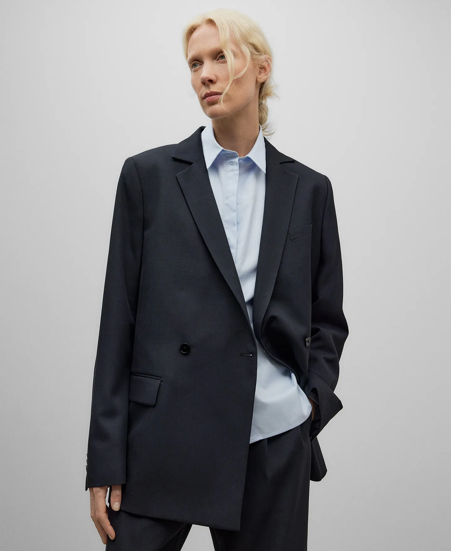 Light blue cotton shirt for women