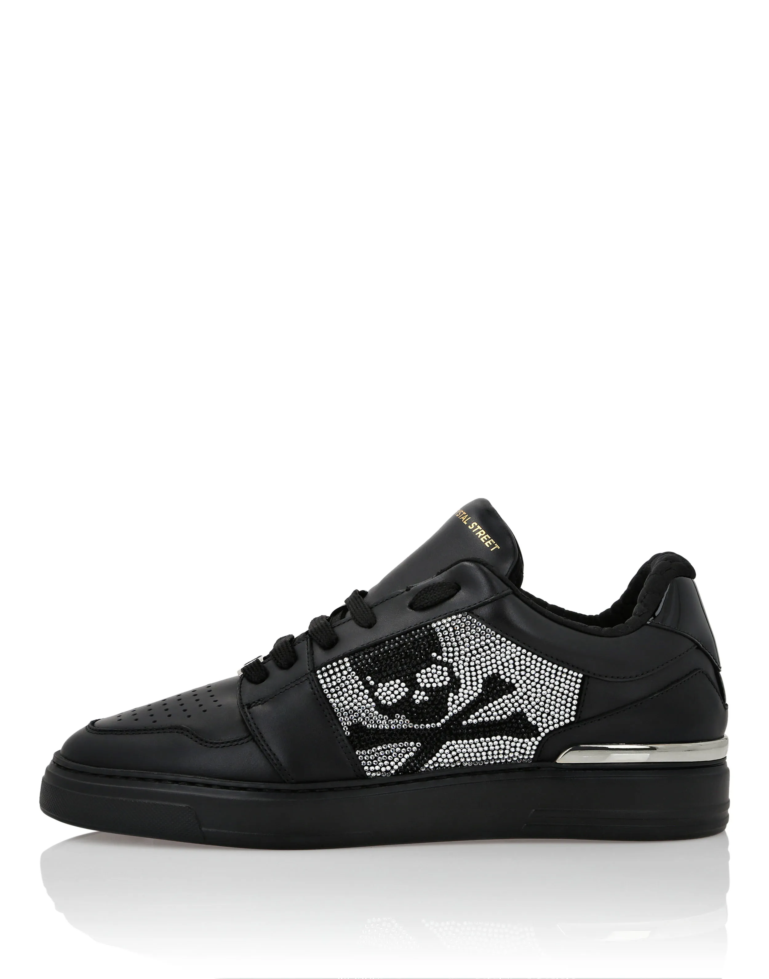 LOTOP CRYSTAL LEATHER SNEAKERS SKULL&BONES