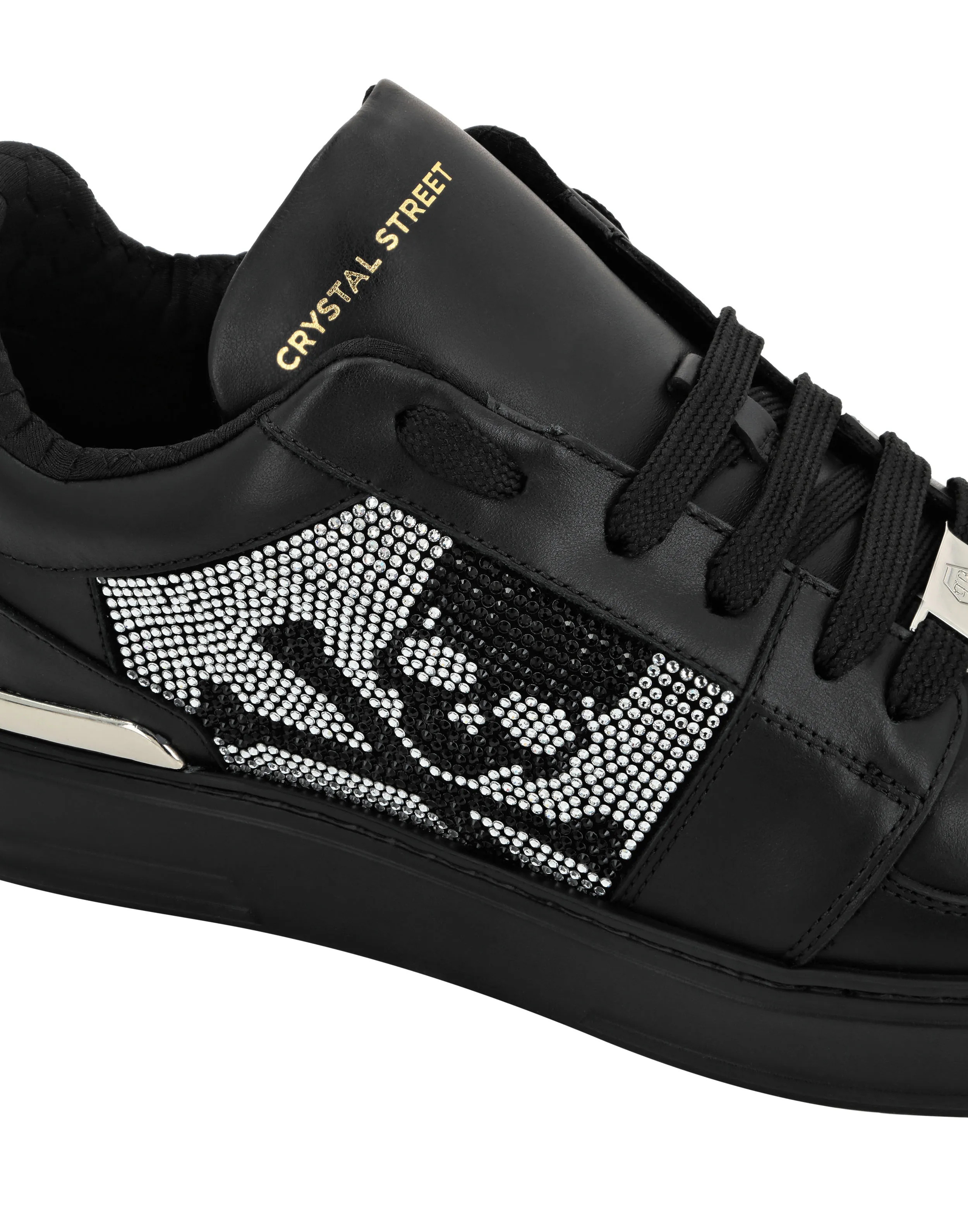 LOTOP CRYSTAL LEATHER SNEAKERS SKULL&BONES