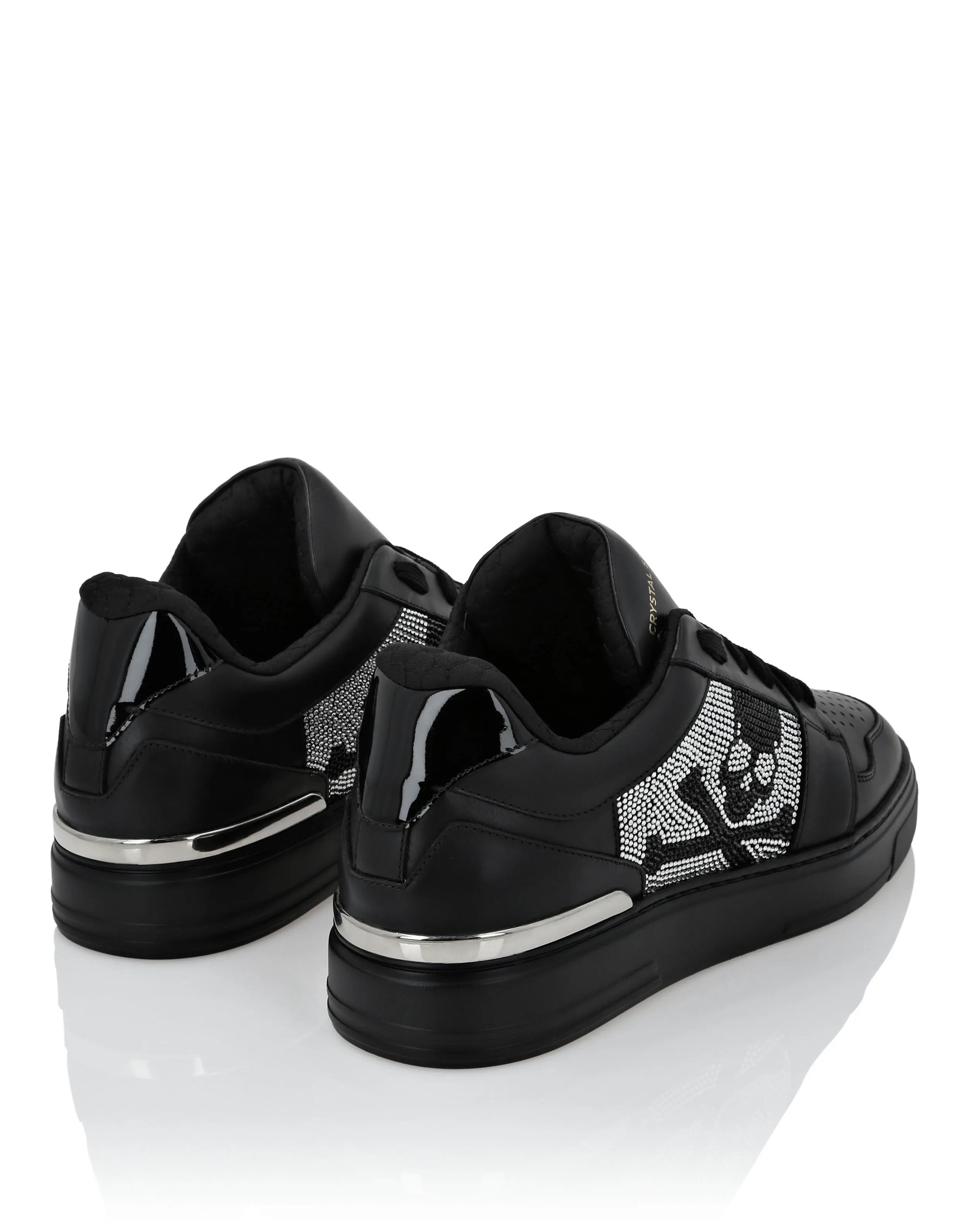 LOTOP CRYSTAL LEATHER SNEAKERS SKULL&BONES
