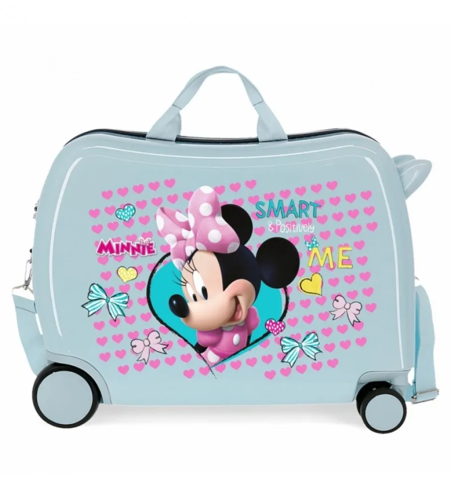 MALETA INFANTIL 2 RUEDAS MULTIDIRECCIONALES HAPPY HELPERS AZUL CLARO 38X50X20CM