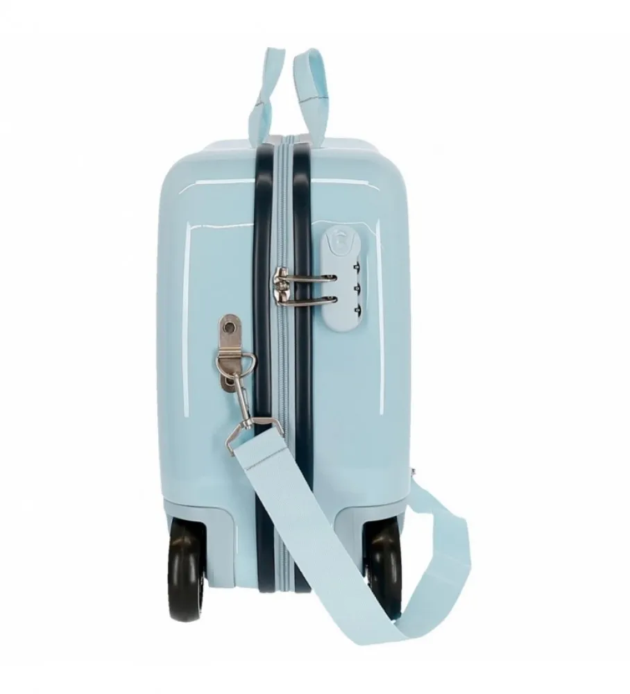 MALETA INFANTIL 2 RUEDAS MULTIDIRECCIONALES HAPPY HELPERS AZUL CLARO 38X50X20CM