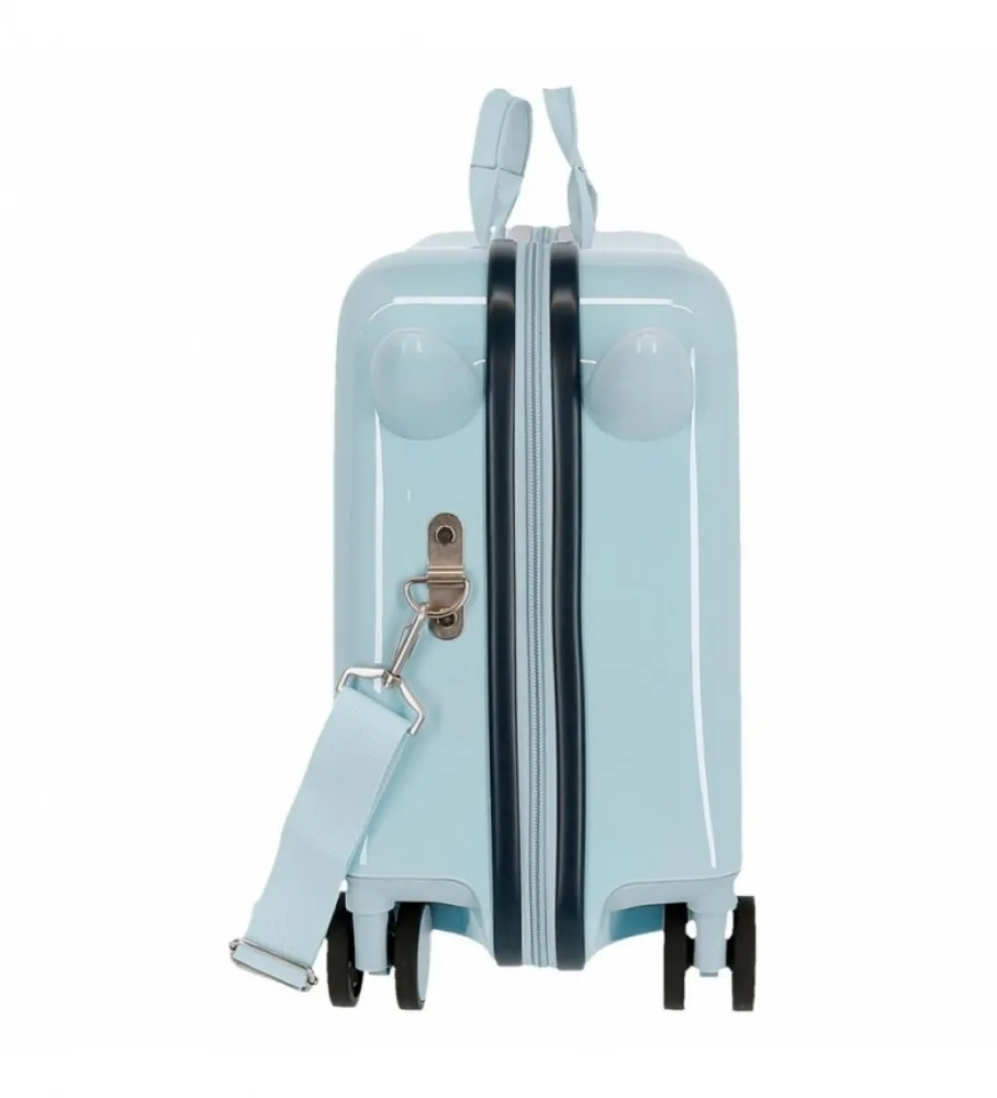 MALETA INFANTIL 2 RUEDAS MULTIDIRECCIONALES HAPPY HELPERS AZUL CLARO 38X50X20CM