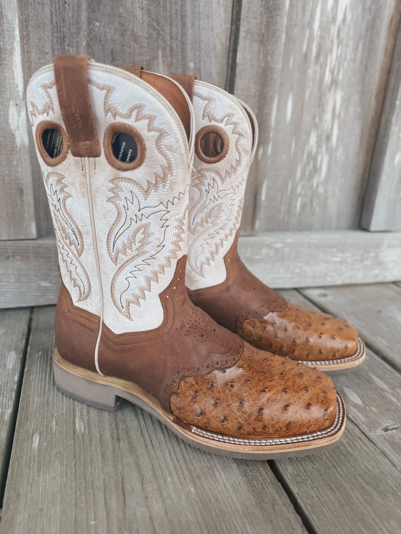 MEN'S DAN POST MARTEL OSTRICH SQUARE TOE COWBOY BOOTS