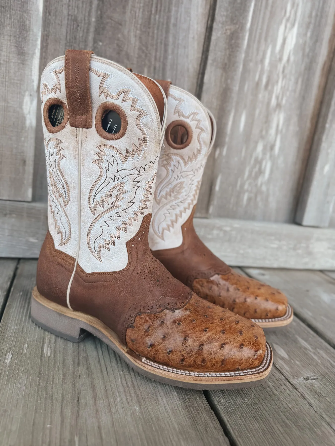 MEN'S DAN POST MARTEL OSTRICH SQUARE TOE COWBOY BOOTS