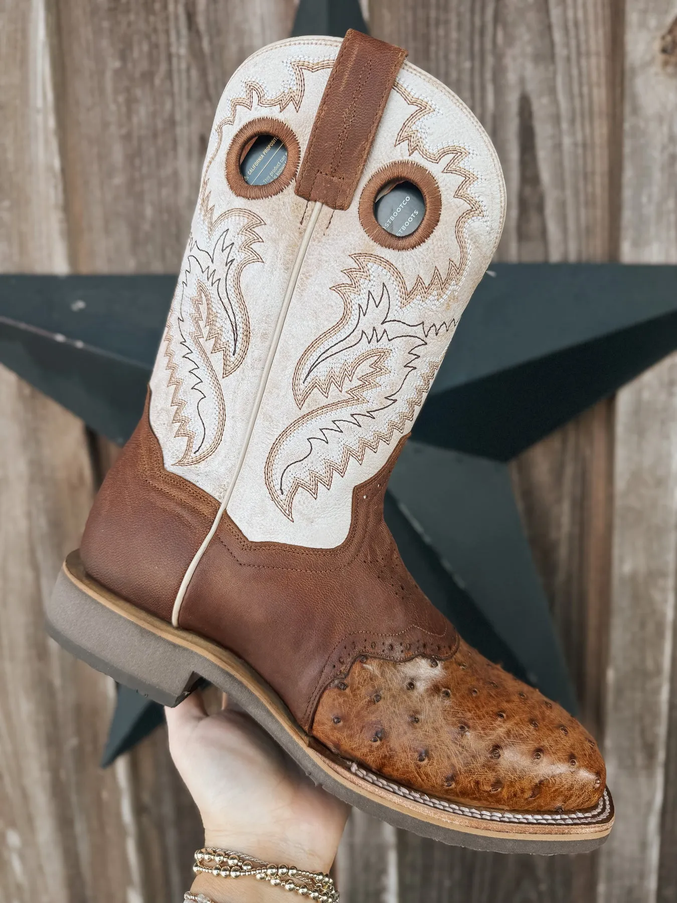 MEN'S DAN POST MARTEL OSTRICH SQUARE TOE COWBOY BOOTS