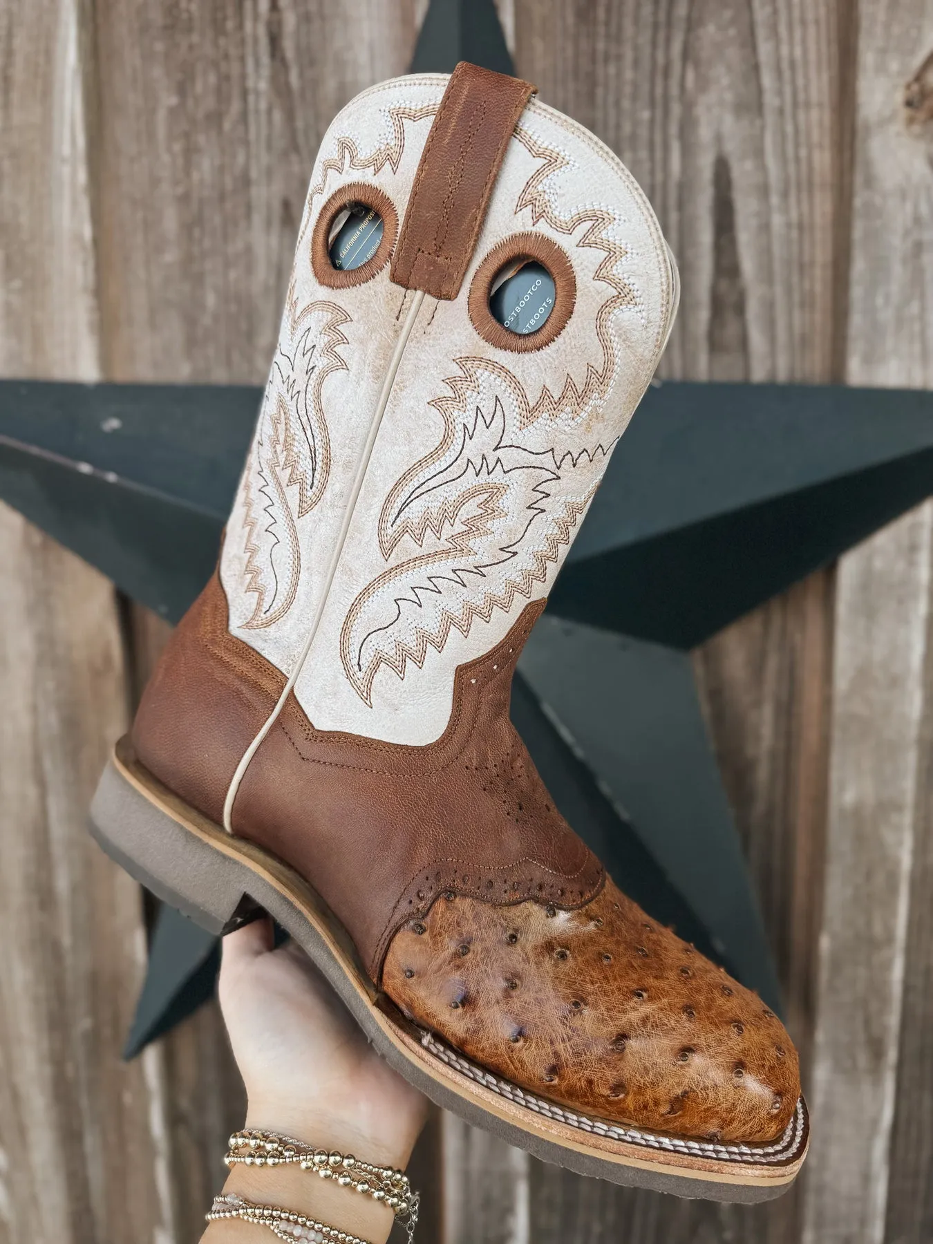 MEN'S DAN POST MARTEL OSTRICH SQUARE TOE COWBOY BOOTS