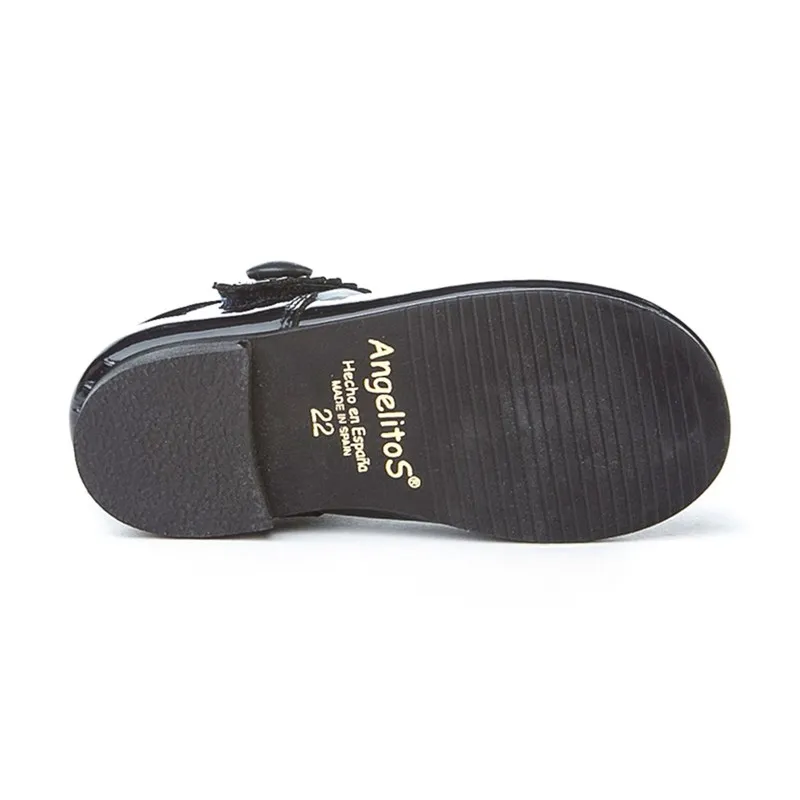 Merceditas Niña Piel Charol Velcro 1502 Marino, de Angelitos