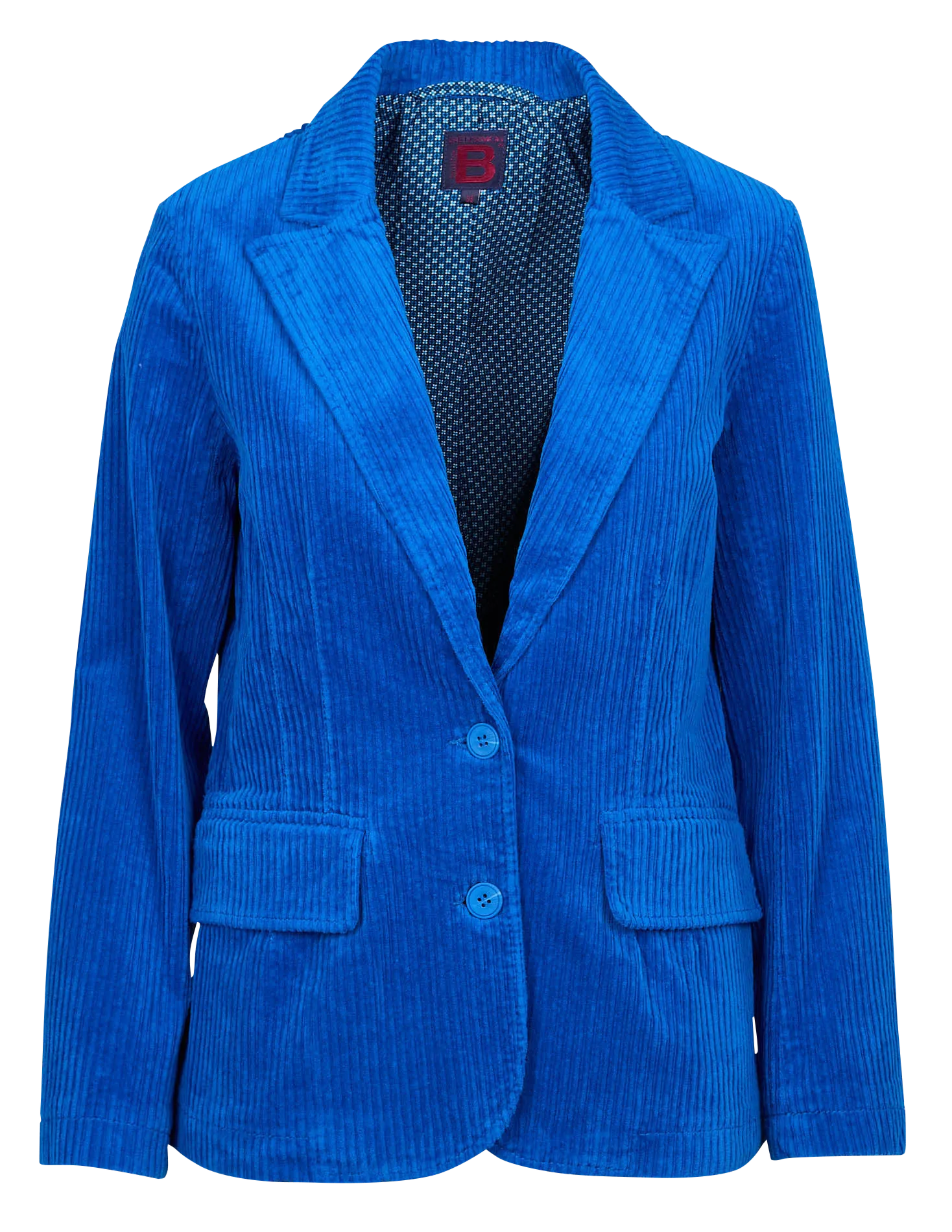 MIGY  CHAQUETA DE CORTE RECTO EN PANA EN AZUL