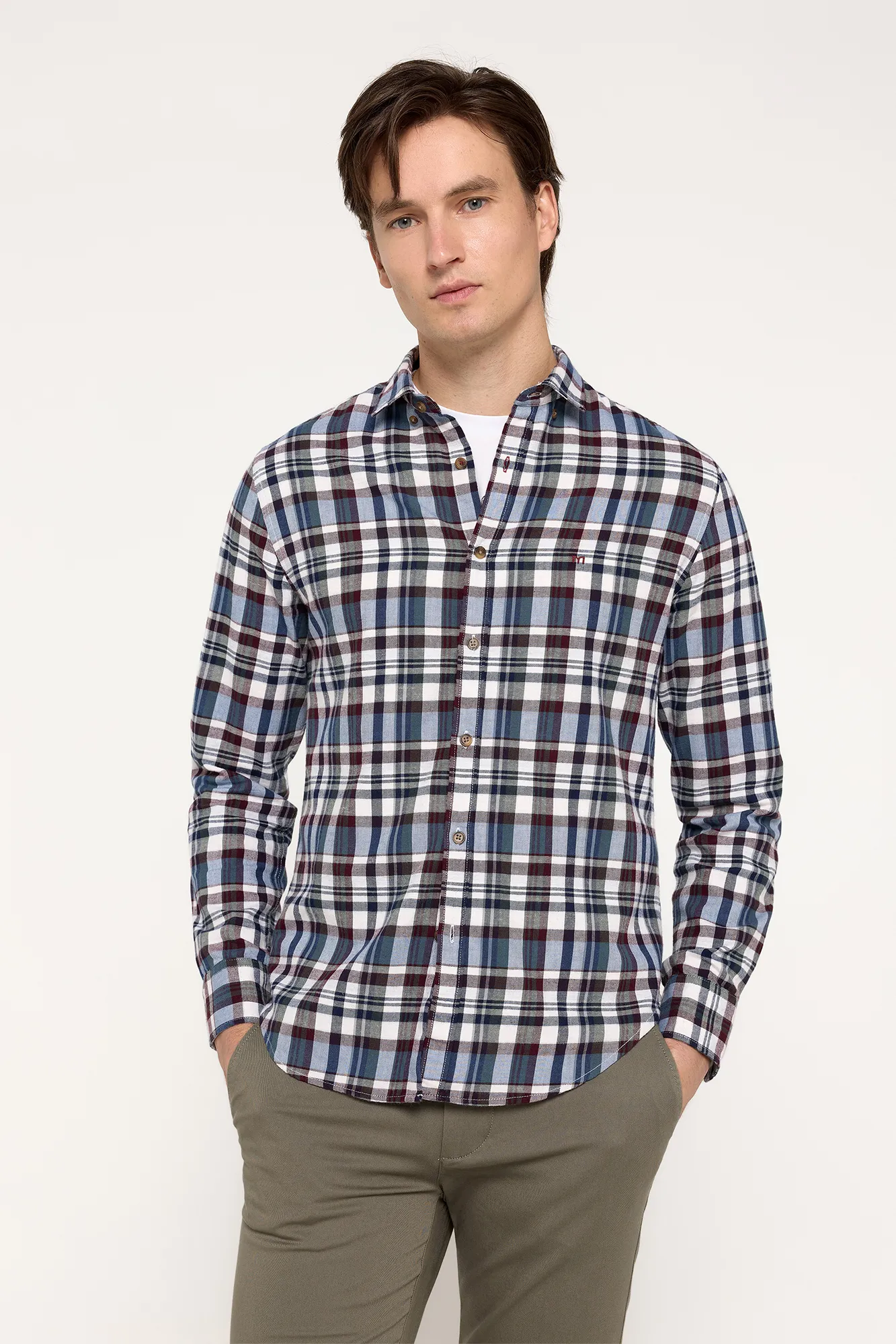 Milano Camisa Twill Cuadros