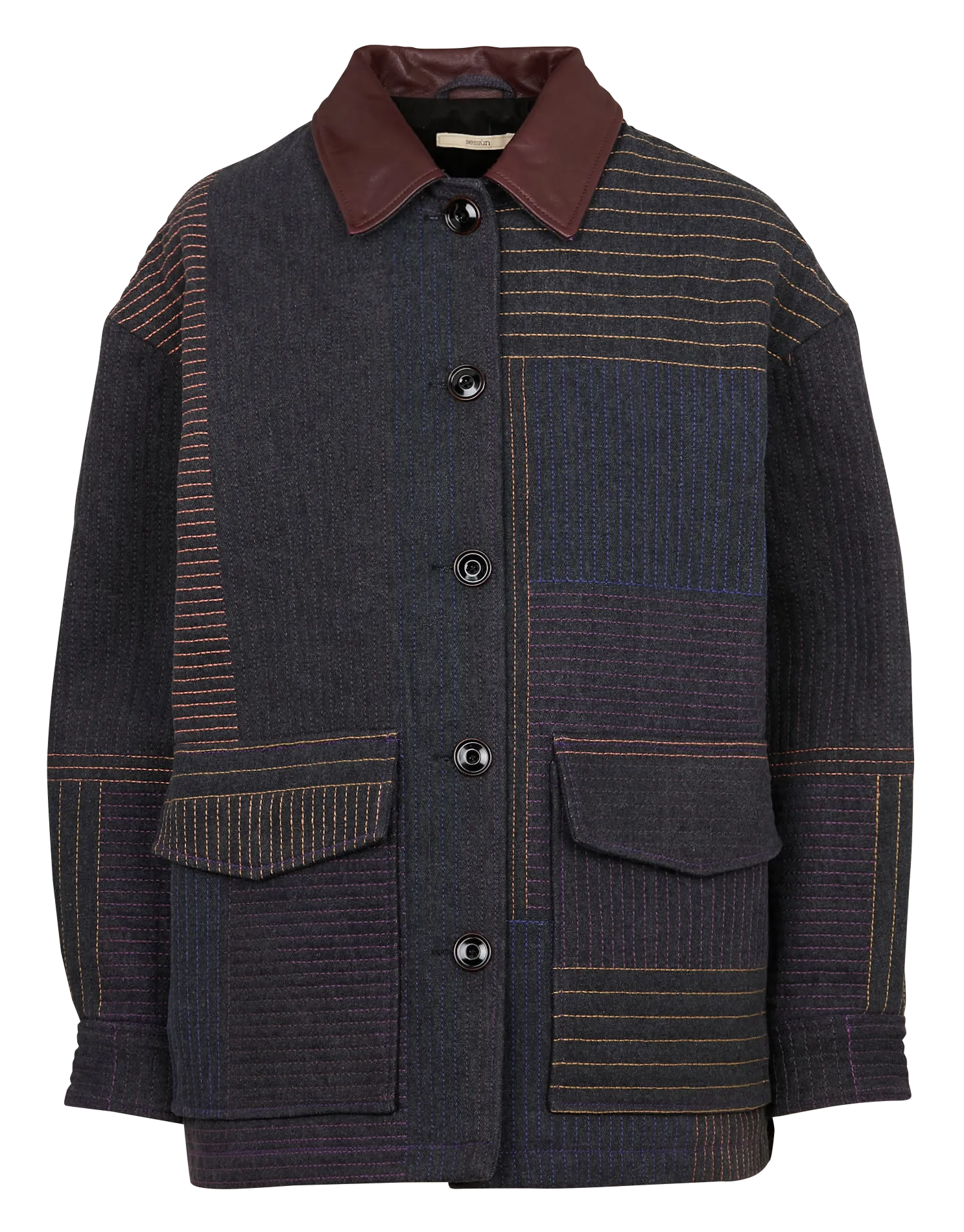 MIREA  CHAQUETA HOLGADA BORDADA EN DENIM DE ALGODóN EN AZUL