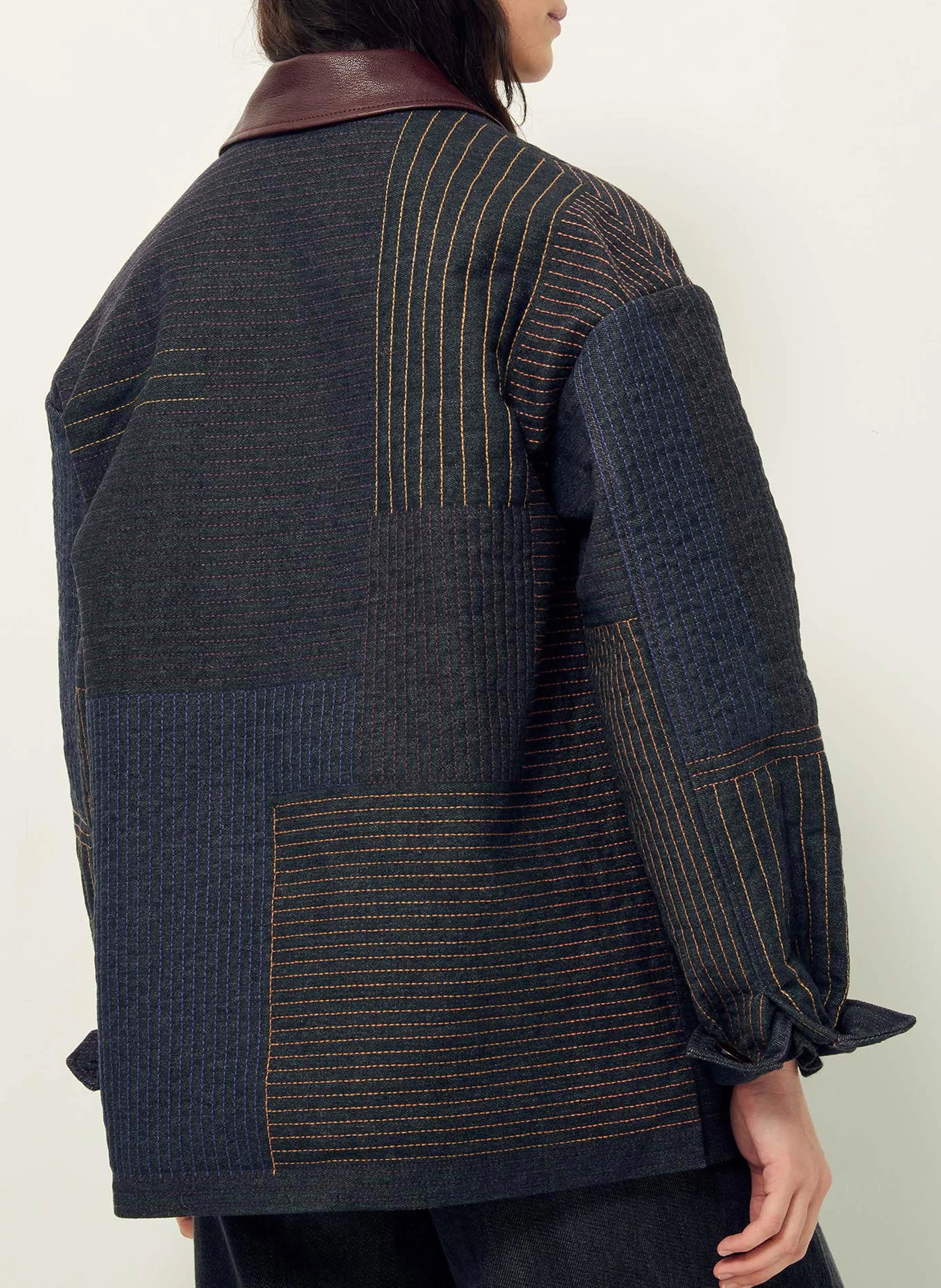 MIREA  CHAQUETA HOLGADA BORDADA EN DENIM DE ALGODóN EN AZUL