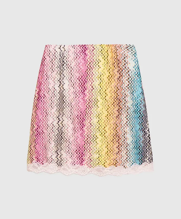 Missoni Mini skirt in a geometric print with lace